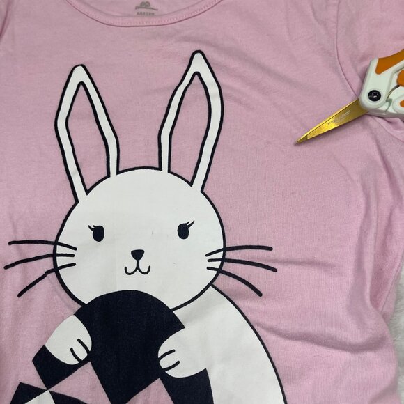 Easter & St. Patrick's Day Holiday Top Set Girls Size 7-8 Shamrock Bunny Designs - Picture 7 of 14